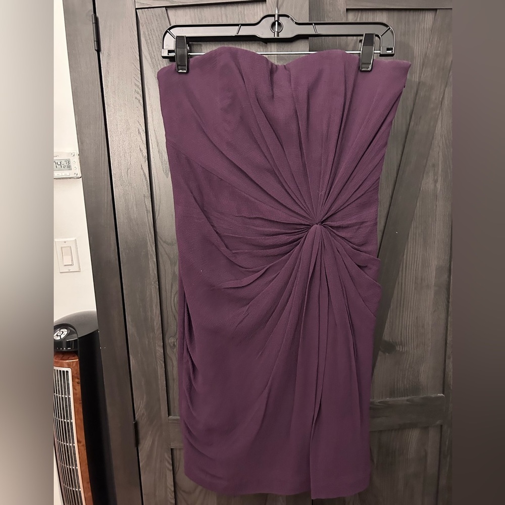 Club Monaco strapless purple chiffon dress | size 4